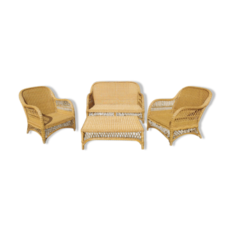 Complete rattan lounge from the 1950s