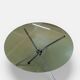 Vintage round table with smoked glass and foldable chrome legs.