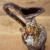 Vintage Vallauris Lava Pitcher Vase, 1950s French Ceramics, Studio Pottery