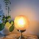 Art Deco floral table lamp, vintage pink opaline glass
