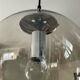 Space Age globe pendant lamp in smoked glass from the 70s