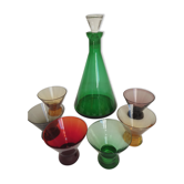 Verres pieds Lila et sa carafe