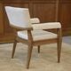 Art Deco modernist armchair in ash and cream boucle by Pierre Gouffé 1940s