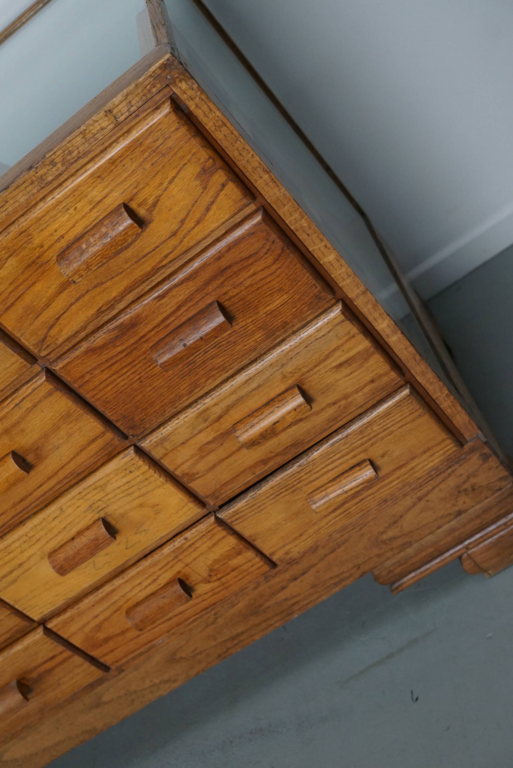 Antique British Oak Haberdashery Cabinet or Shop Counter, 1920/30s