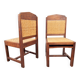Dutch Art Deco Haagse School Oak and Rattan Webbing Chairs, 1930s, Set of 2