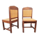Dutch Art Deco Haagse School Oak and Rattan Webbing Chairs, 1930s, Set of 2