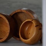 Set of 10 Scandinavian bowls in Swedish pine from the mid-century, made by Holmbergs & Varnamo, 1970s.