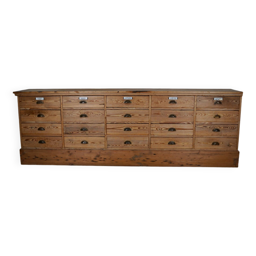 Armoire de rangement à 16 tiroirs, cofes et armoires d'apothicaire, boîte de rangement d'herbes, organisateur de tiroir de bureau en bois / Meubles de maison