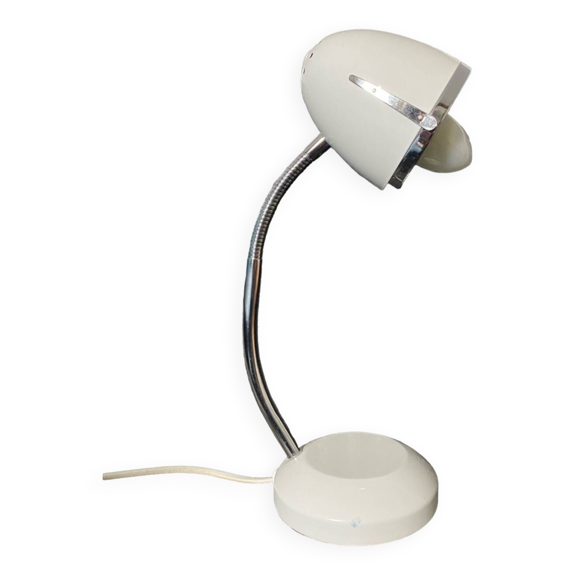 Mathias chrome and white vintage bedside desk lamp