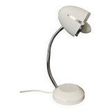 Mathias chrome and white vintage bedside desk lamp