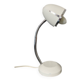 Lampe bureau chevet Mathias chrome et blanc  vintage