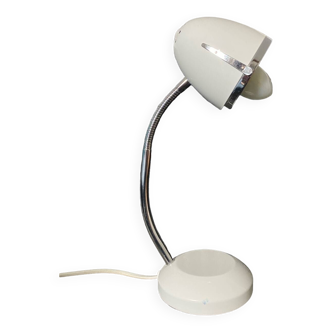 Mathias chrome and white vintage bedside desk lamp