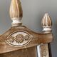 Beautiful Indian frame with wooden pediment carved in flat flowers and ceruse