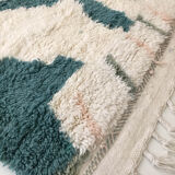 Moroccan Berber carpet Beni Ouarain ecru with colorful patterns 250x146cm