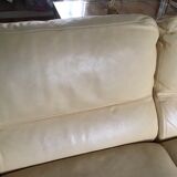 Pair of grained leather sofas Duvivier iconic model Maillol 1990