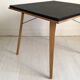"PLIDEAL" Folding Coffee Table Beech & Faux Leather 1950 Vintage Glamping