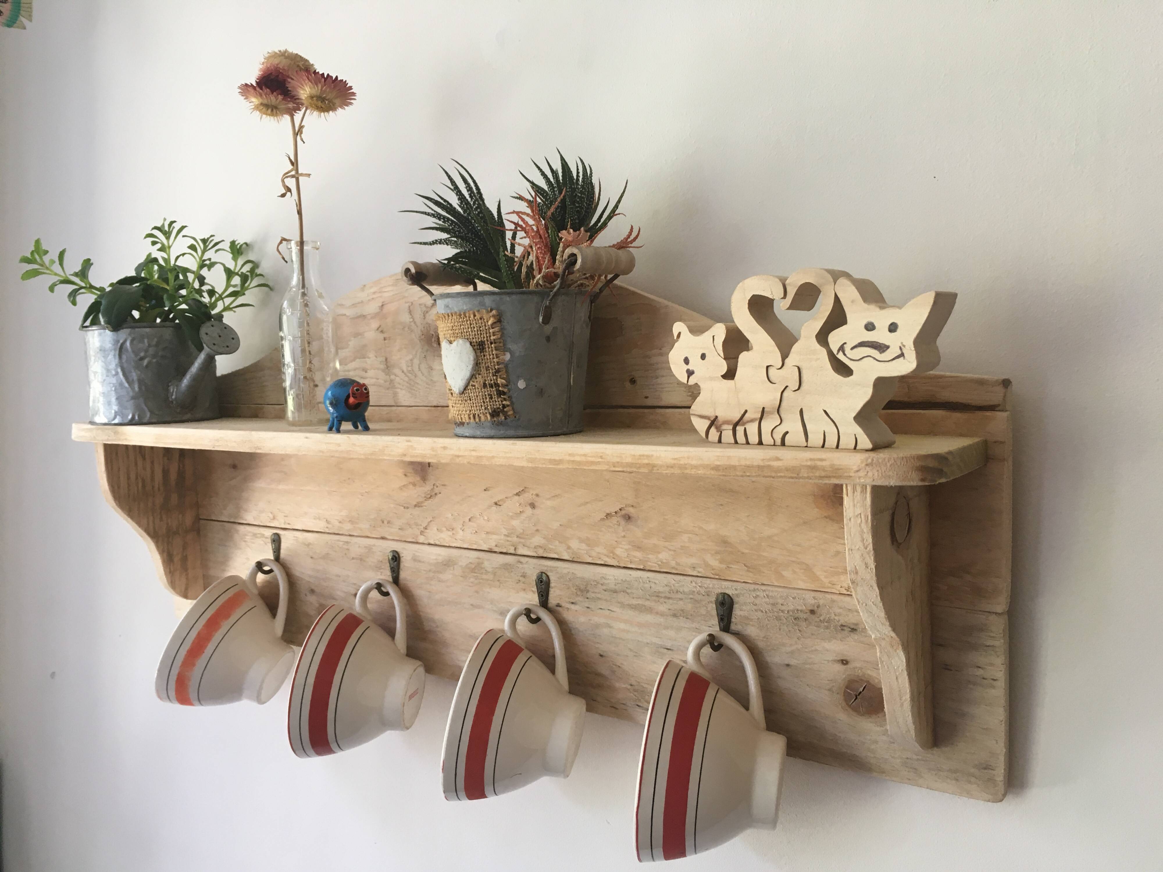 pallet wood wall shelf