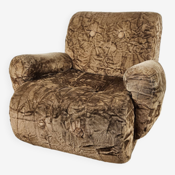 Fauteuil années 70 en chenille