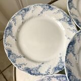 set of 6 flat plates in Iron Earth K&G Lunéville model "Angèle" late 19th century