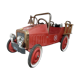 Ancienne voiture de pompier à pédales, en tôle.