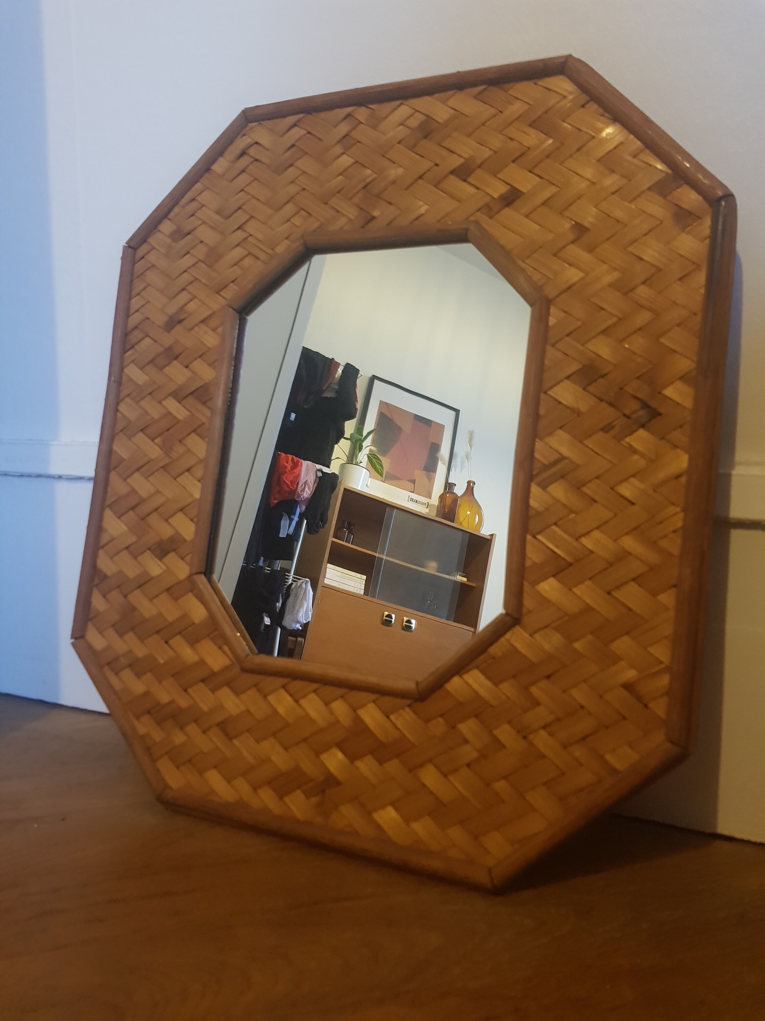 Rattan mirror