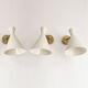 Set of three Italian wall lights in brass and lacquered iron, 1950s design