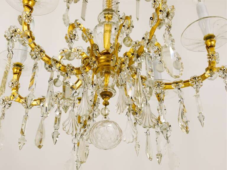 Maria Theresa salon chandelier, baroque Lobmeyr, crystal glass, Vienna, 1940s