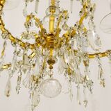 Maria Theresa salon chandelier, baroque Lobmeyr, crystal glass, Vienna, 1940s