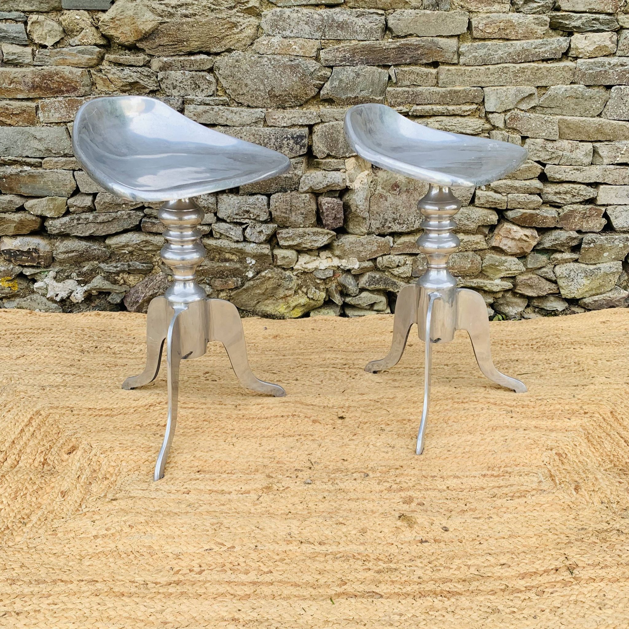 Pair of aluminum stools