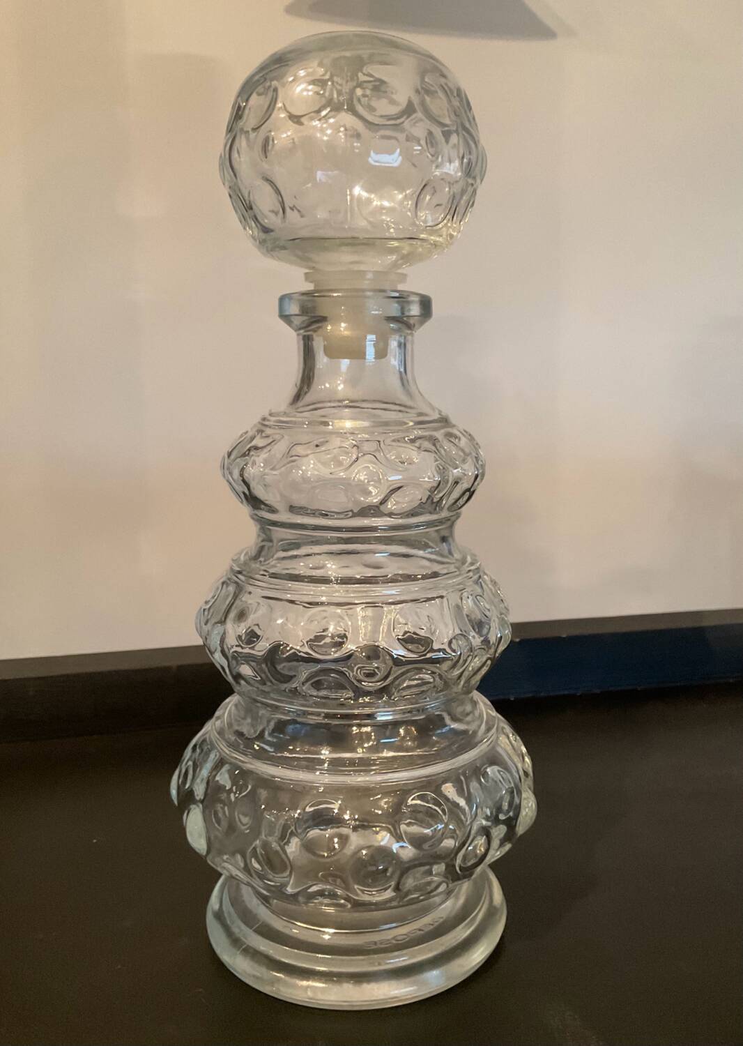 Vintage molded glass bottle France