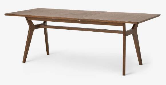 Solid oak extendable table Jenson for 6/8 people