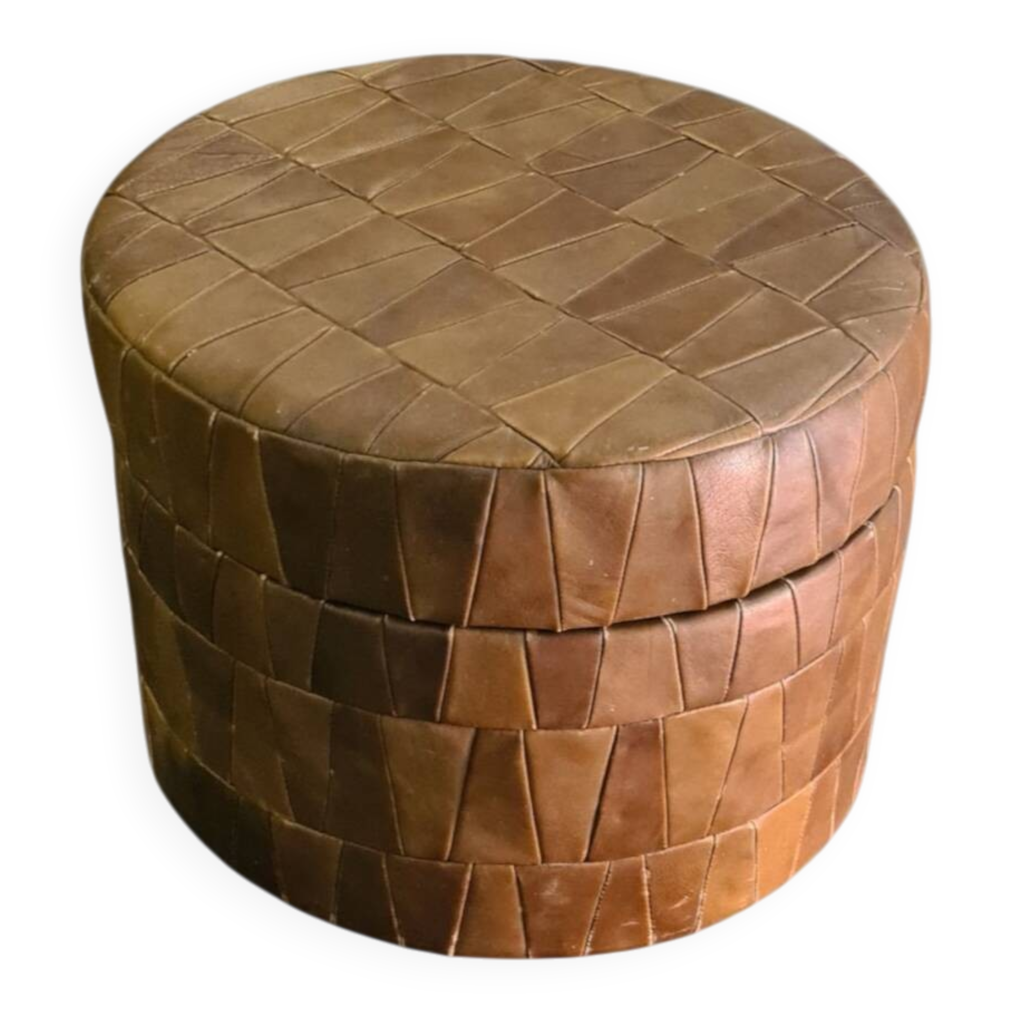 Leather pouf