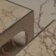 Architectural set of travertine coffee tables