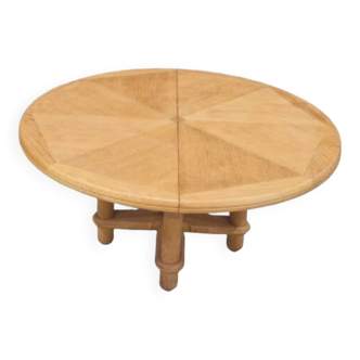Grande table vintage Victorine en chêne clair, Guillerme et Chambron