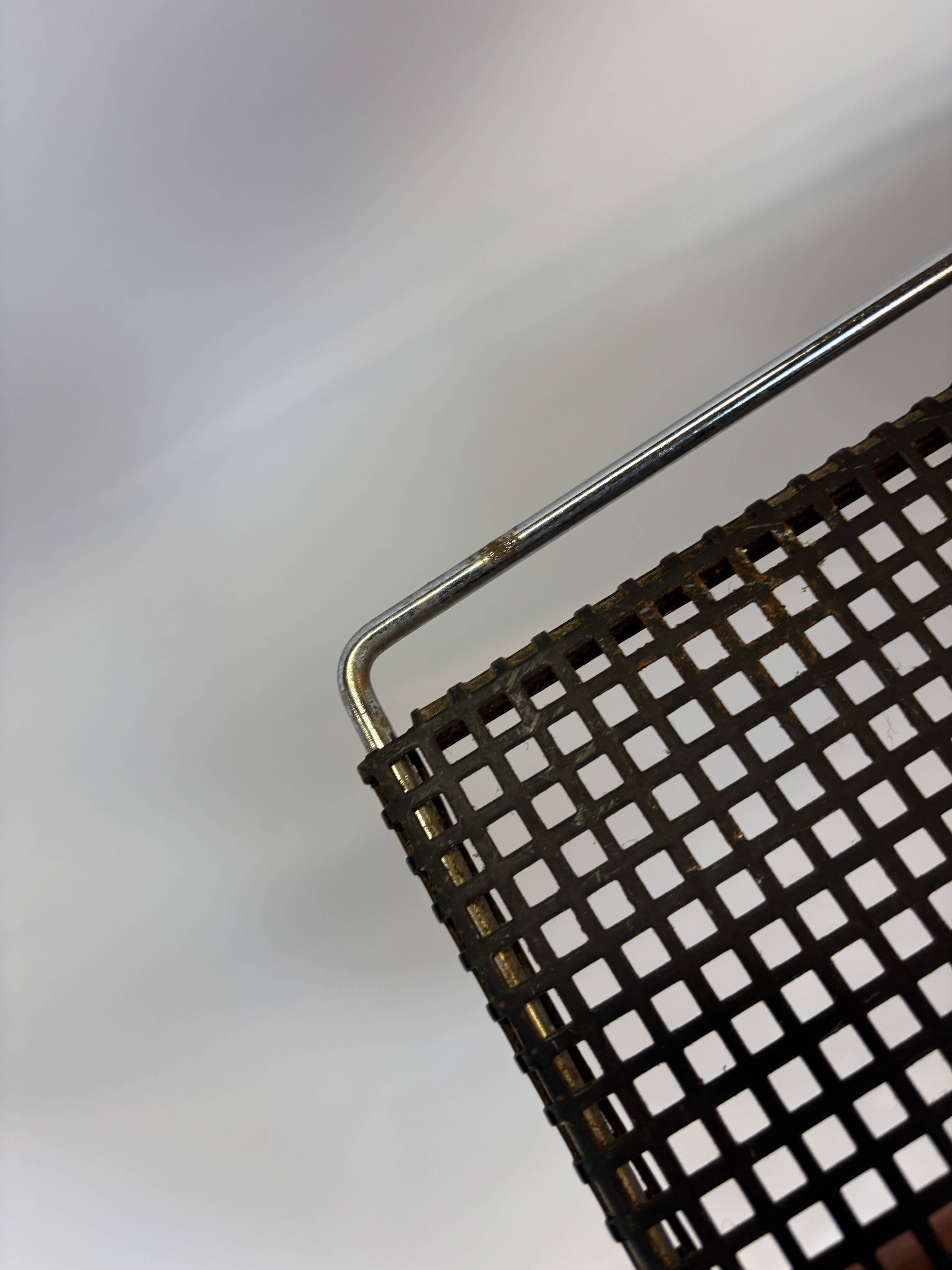 Vintage Wall rack Pilastro by Tjerk Reijenga black perforated 1960