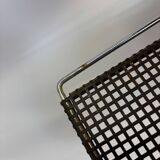 Vintage Wall rack Pilastro by Tjerk Reijenga black perforated 1960
