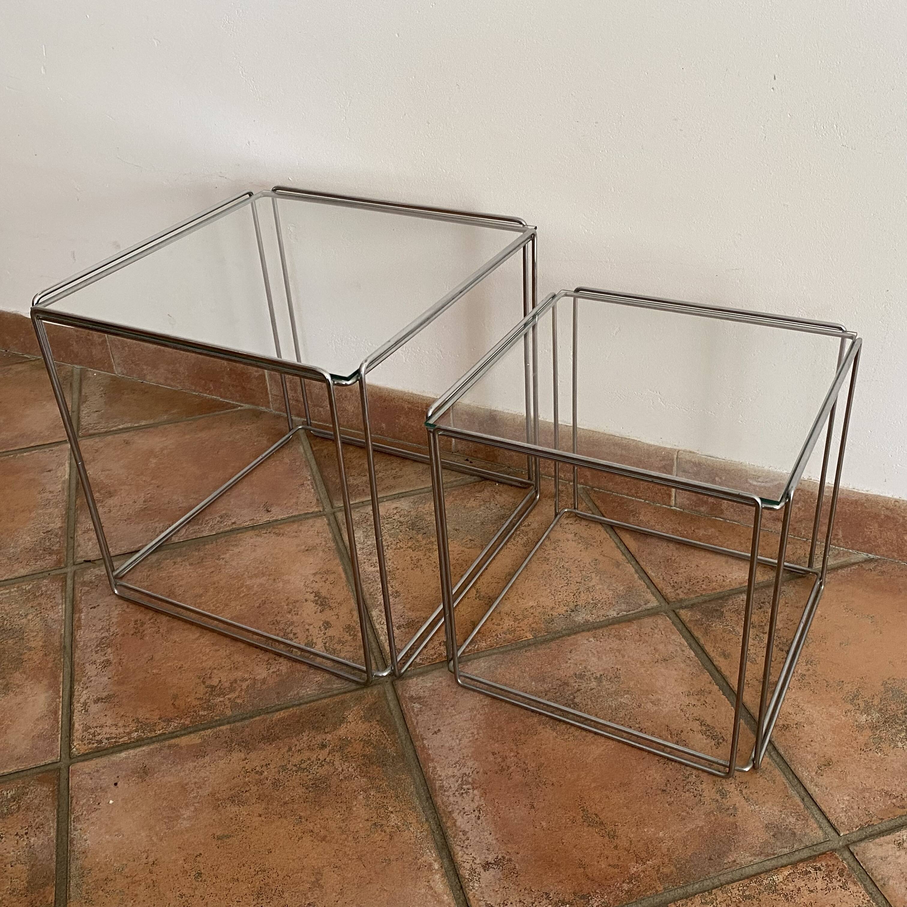 Set of 3 ISOCELE nesting tables. Max SAUZE. 1970.