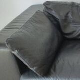 Black leather sofa