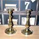 Antique candle holders in christofle brass punched gold
