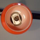 Suspension 1970 opaline orange et laiton