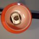 1970 orange opaline and brass pendant light