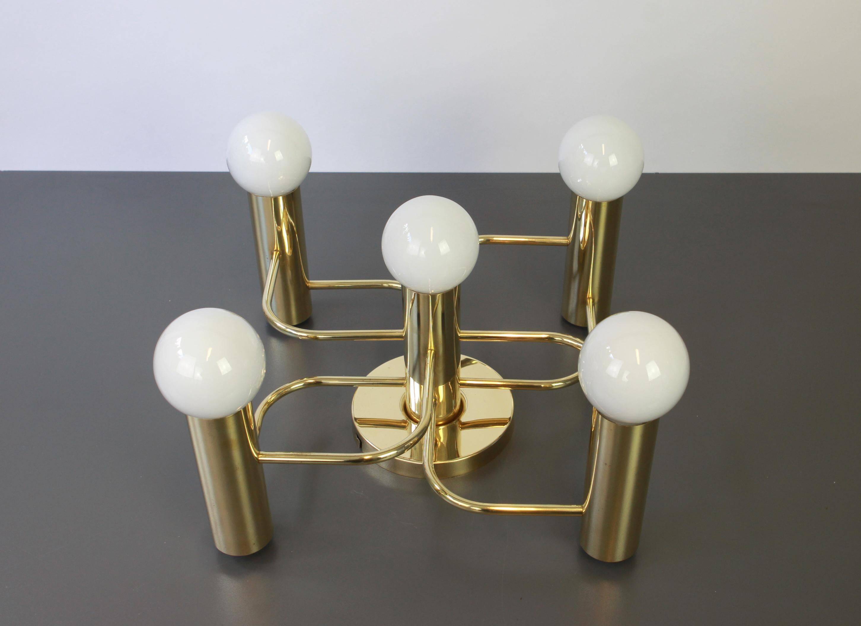 Leola Sciolari Ceiling Light in Dark Brass, Germany, 1980s