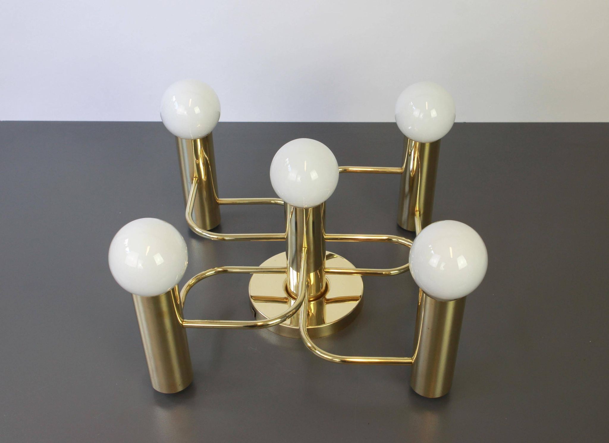 Leola Sciolari Ceiling Light in Dark Brass, Germany, 1980s