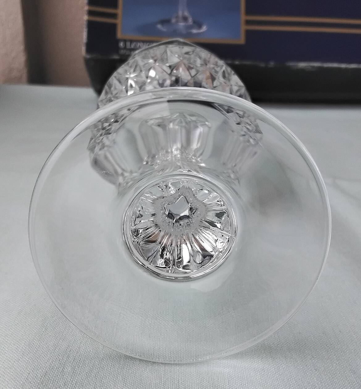 6 crystal stem glasses