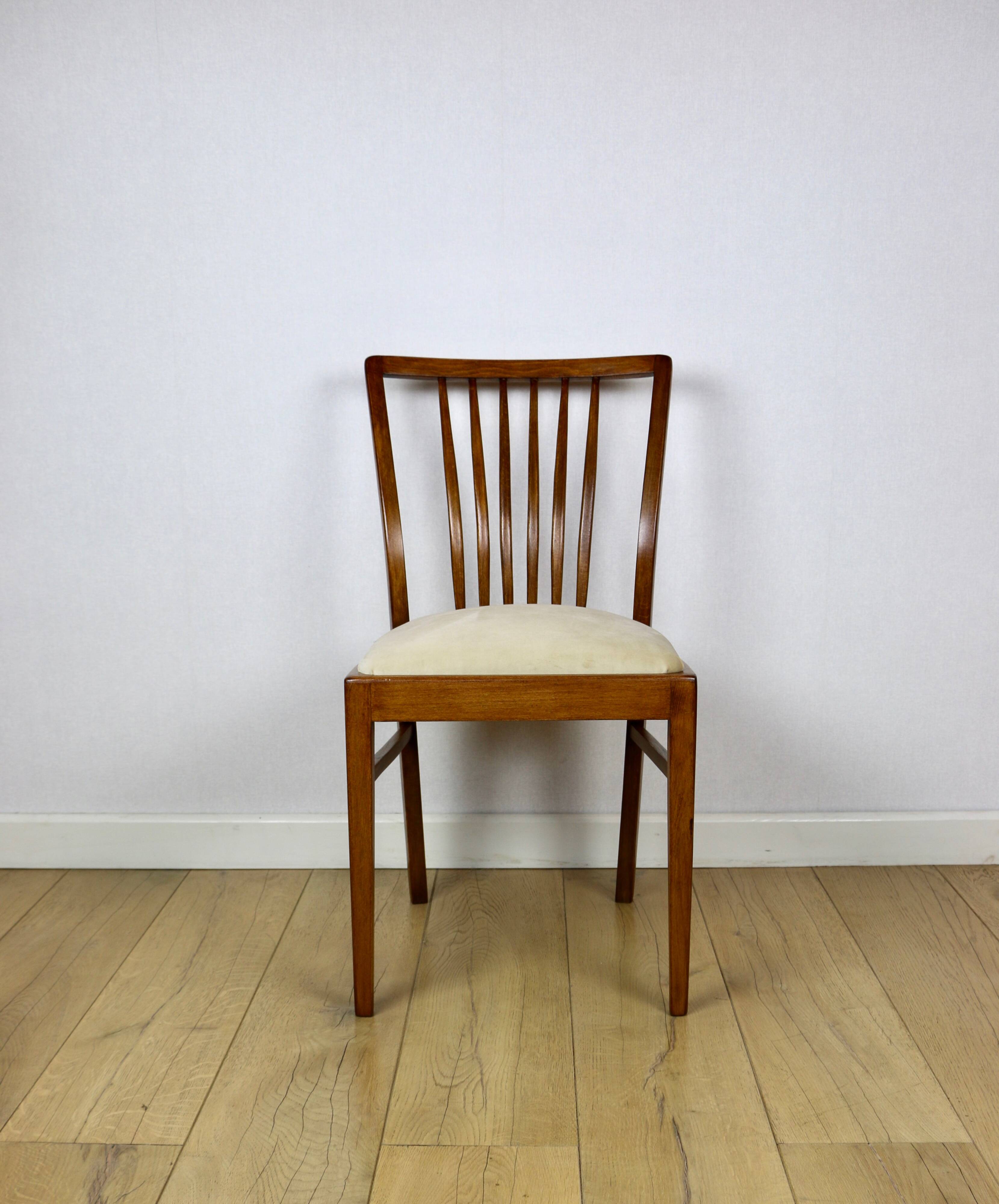 Vintage chairs beige velvet - set of 4