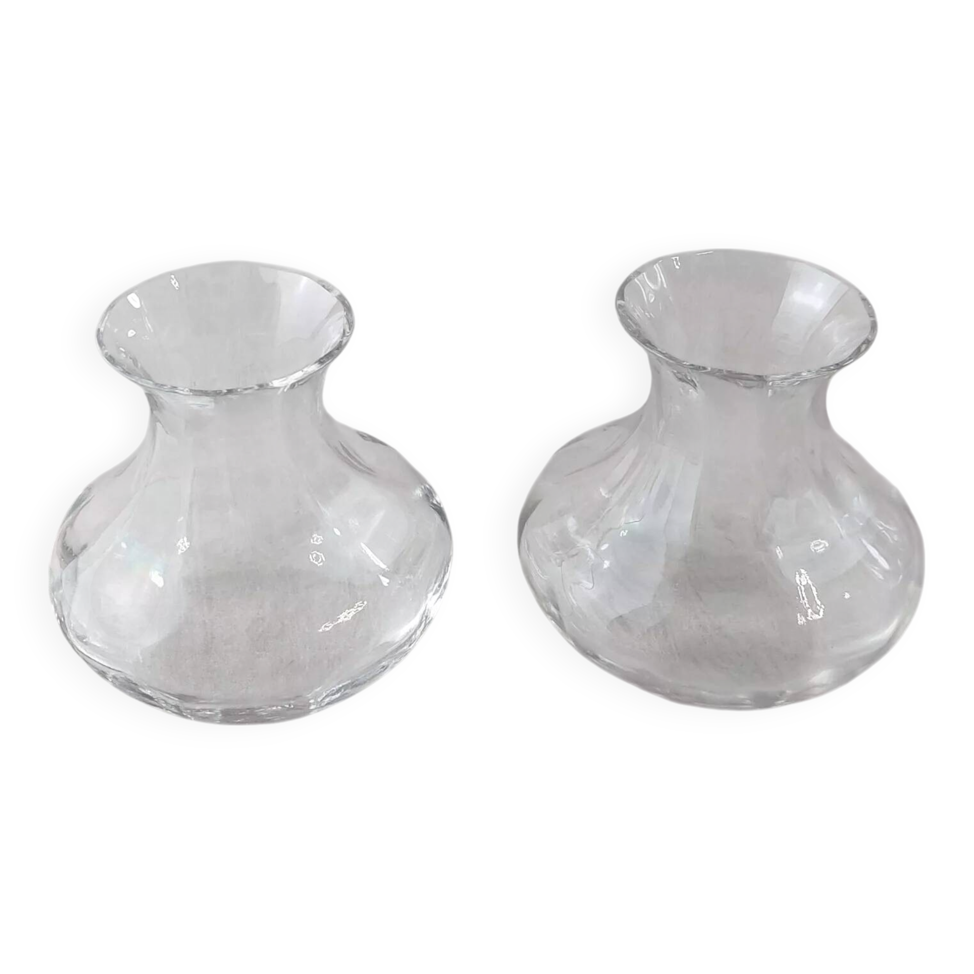Pair of small antique vases, Touraine model, in Saint Louis crystal
