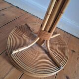Portemanteaux perroquet vintage en rotin, meuble ancien pour entrée