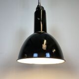 Industrial bauhaus black enamel pendant lamp, 1930s