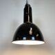 Industrial bauhaus black enamel pendant lamp, 1930s