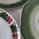 Set of 4 vintage summer fruit dessert plates.